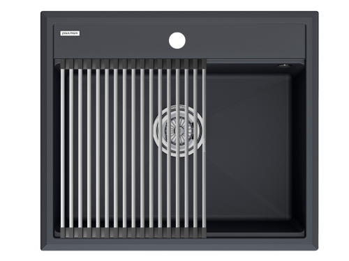 Кухонная мойка + коландер Paulmark PM115951-AN+R375-BS 60х50 цвет черный